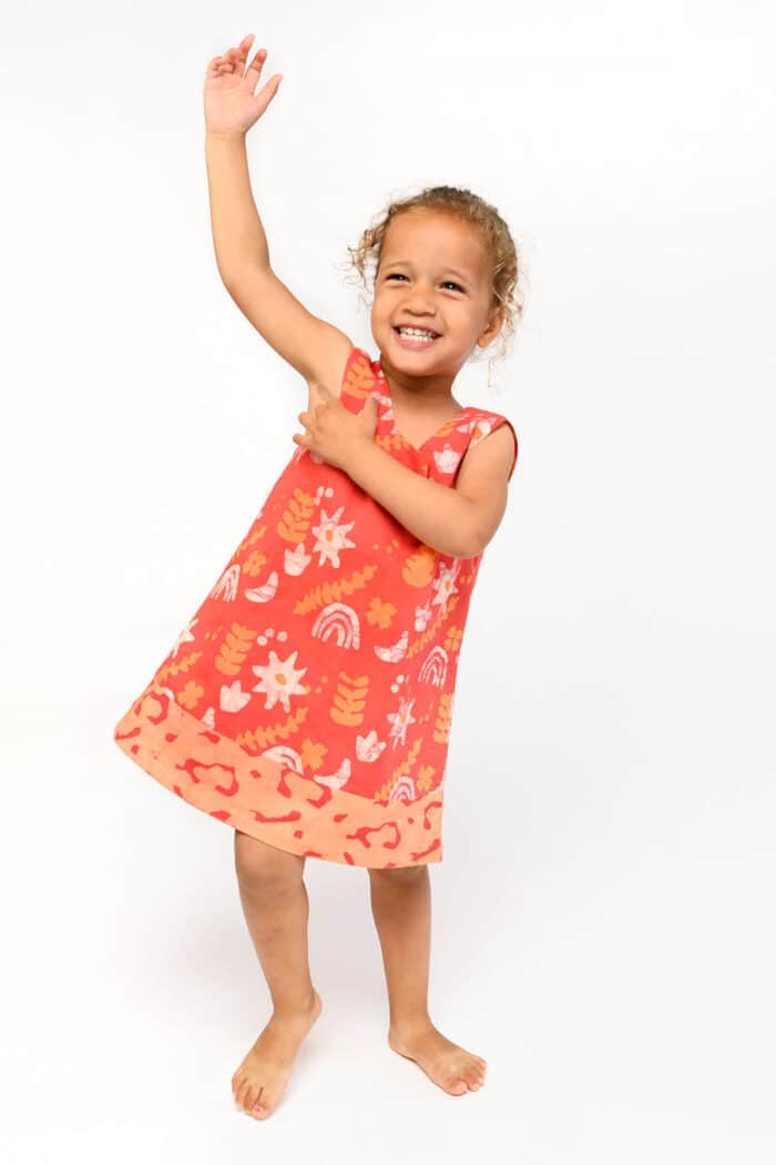 Reversible Dress: Sun & Moon - Papaya-Organic