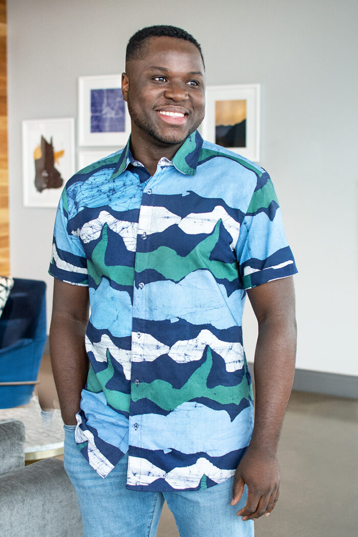 Slim Fit Shirt: Currents - Spruce-Organic