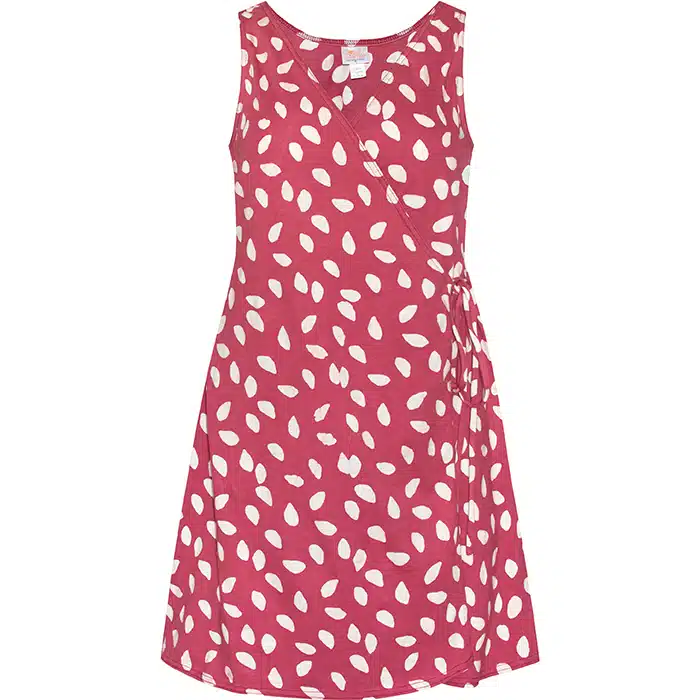 Knit Dress-Wrap: Leaf Dot - Rosewood-Organic