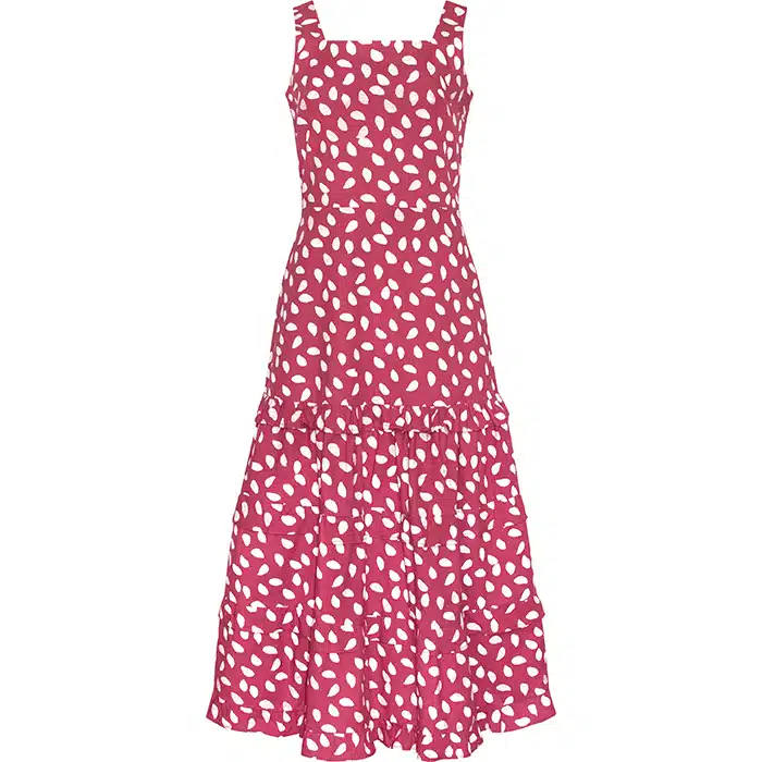 Riviera Dress: Leaf Dot - Rosewood-Organic