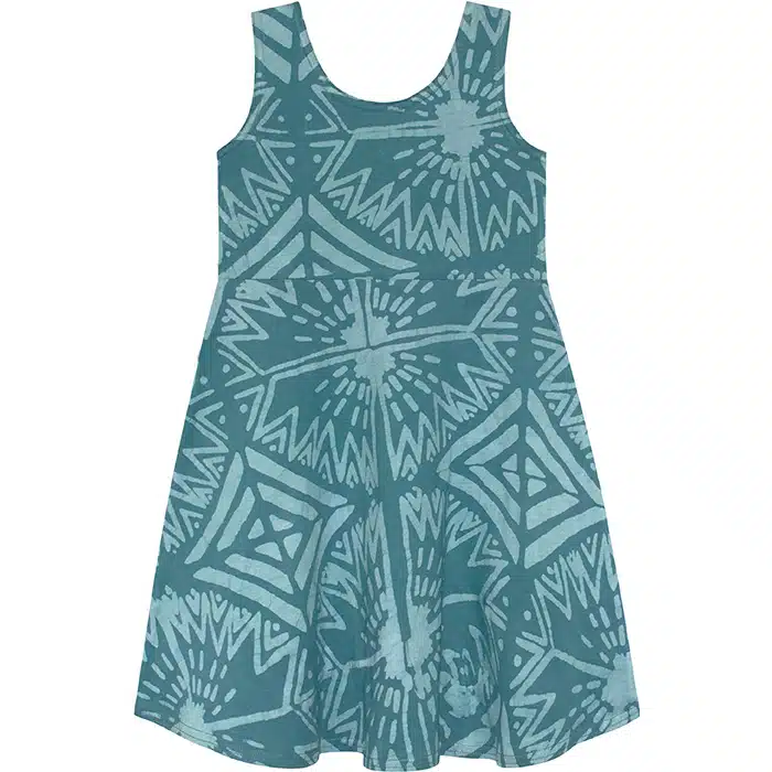 Knit Dress-Fit & Flare Kids: Radiance - Teal-Organic