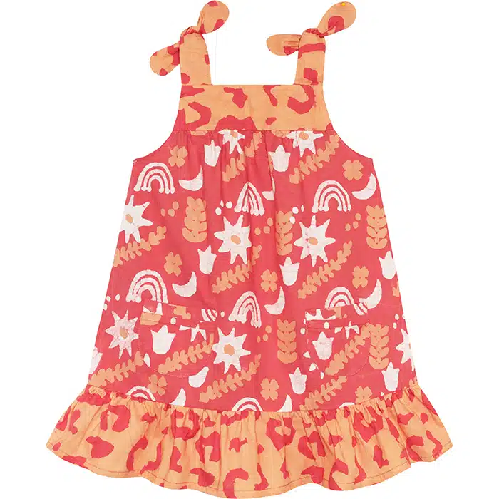 Pocket Dress: Sun & Moon - Papaya-Organic