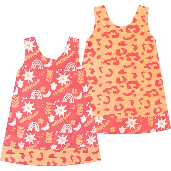 Reversible Dress: Sun & Moon - Papaya-Organic
