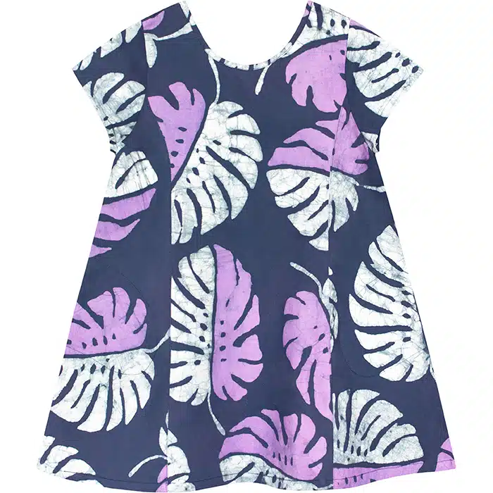 Swing Dress: Monstera - Purple-Organic