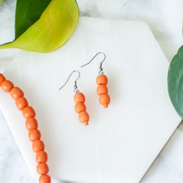 Pearls: Earrings - Tangerine