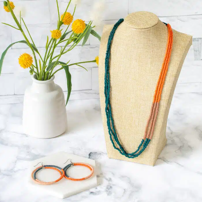 Color Block: Necklace - Peach