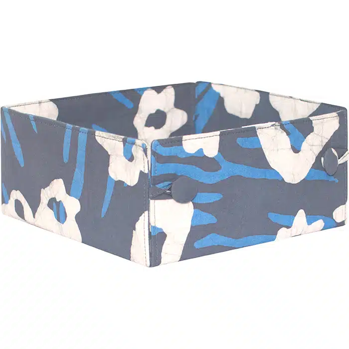 Button Basket: Painted Floral - Charcoal-Organic