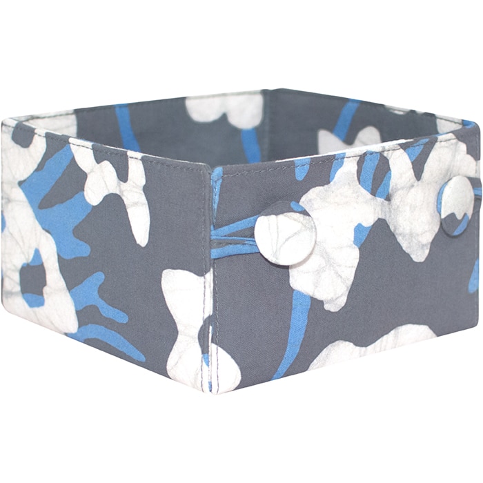Button Basket Mini: Painted Floral - Charcoal-Organic