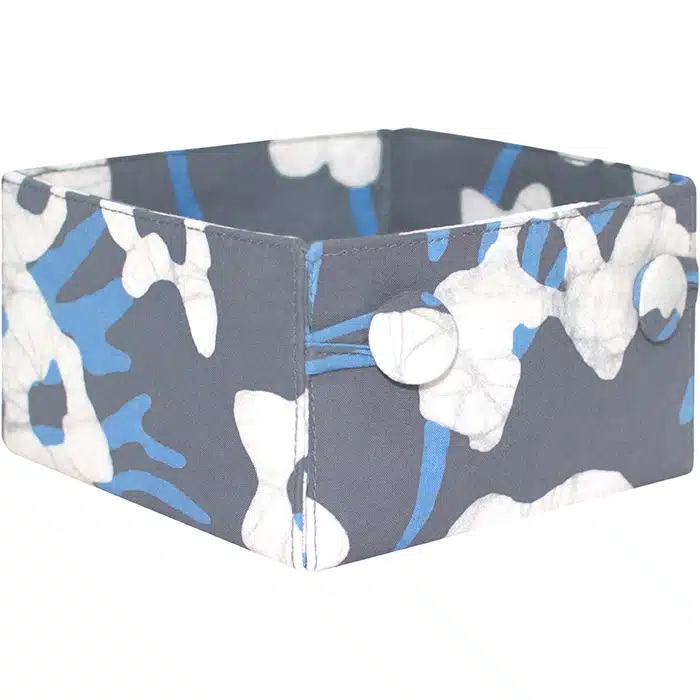 Button Basket Mini: Painted Floral - Charcoal-Organic