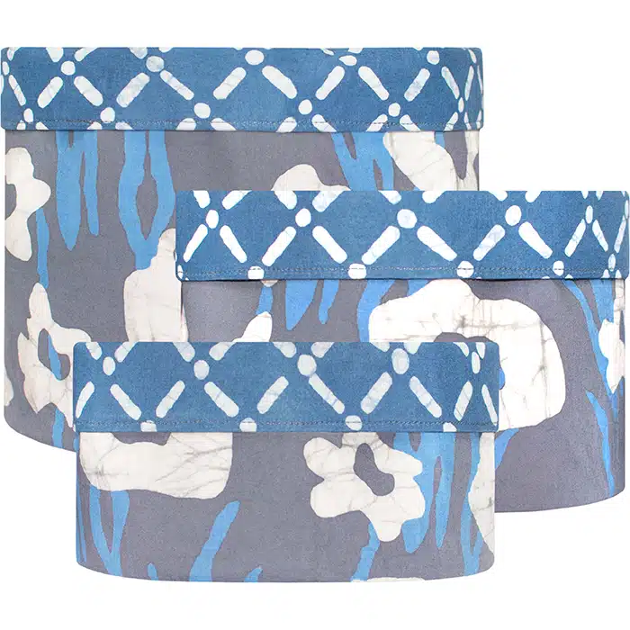 Stackable Bins: Painted Floral - Charcoal-Organic