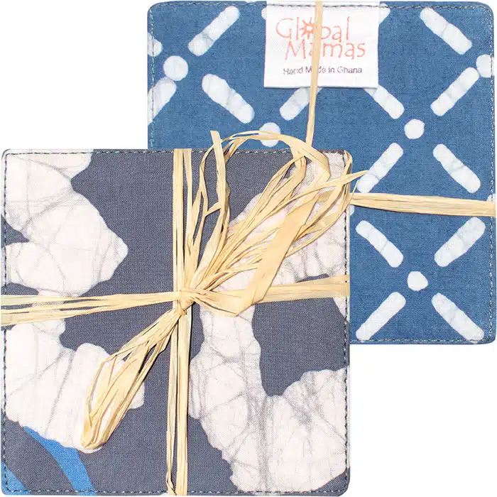 Coasters: Painted Floral - Charcoal-Organic