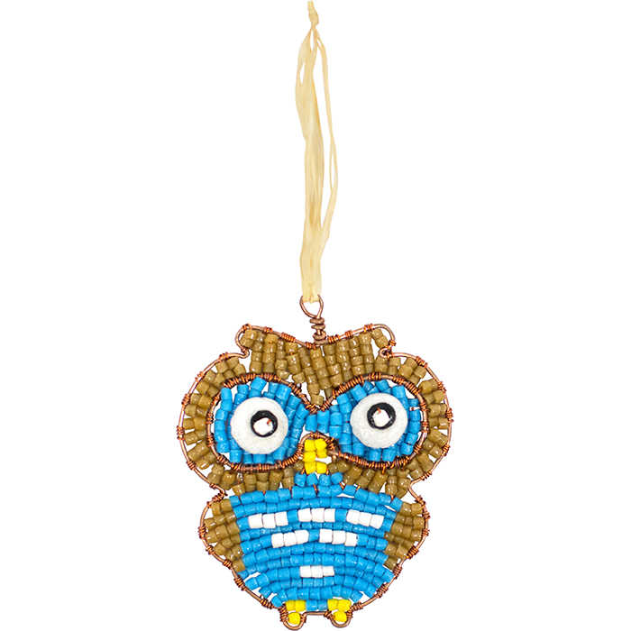 Ornaments: Bird Owl - Brown