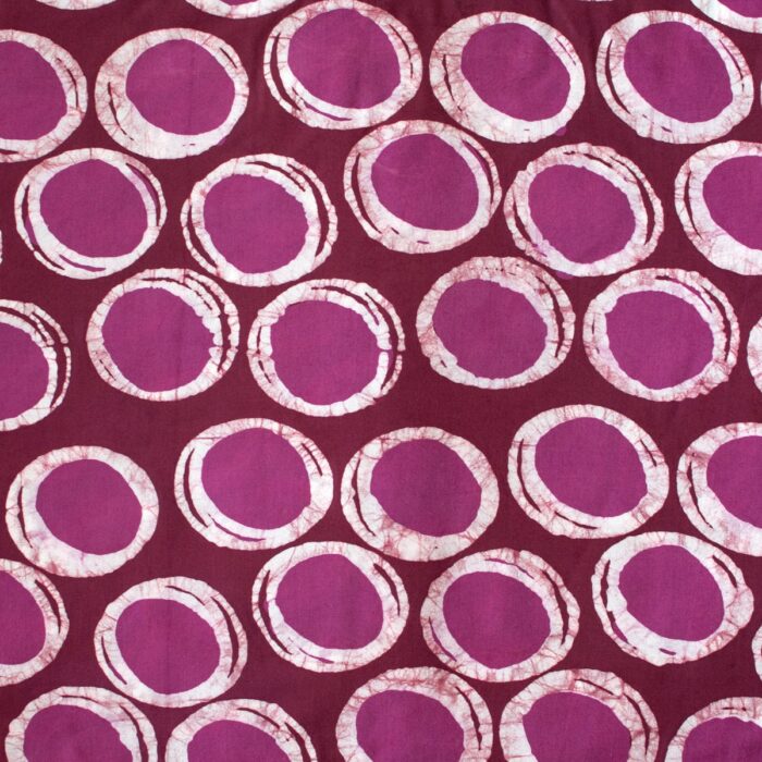 Batik Fabric: Cutout- Wine-Organic