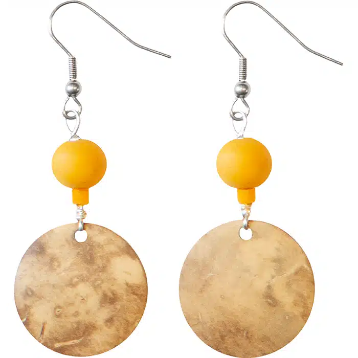 Coconut Dangle: Earrings - Mustard