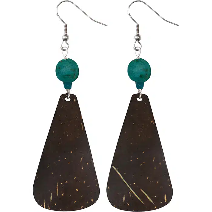 Coconut Drop: Earrings - Teal