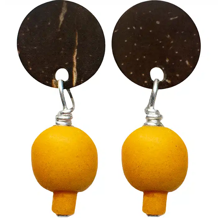 Coconut Stud: Earrings - Mustard