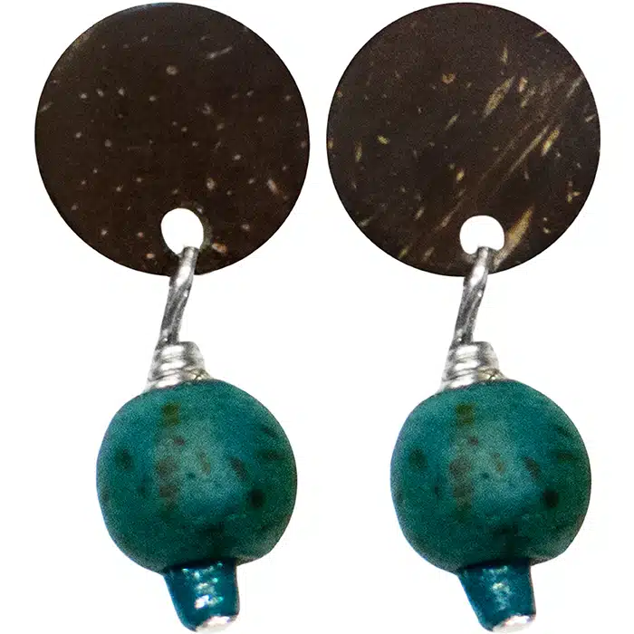 Coconut Stud: Earrings - Teal