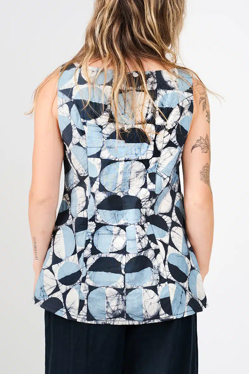Boardwalk Blouse: Mod Circles - Black-Organic - Image 2