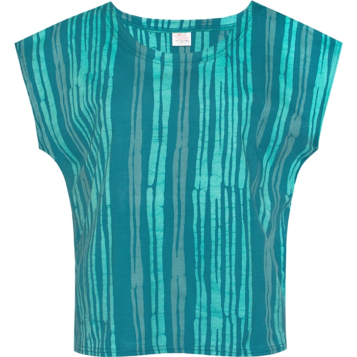 Knit Mesa Top: Reeds - Teal-Organic - Image 3