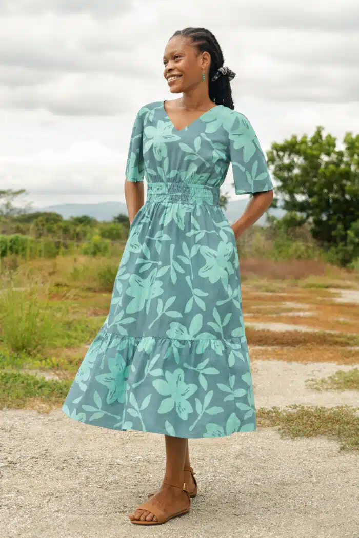 Bay Dress: Blossom - Sea Glass-Organic