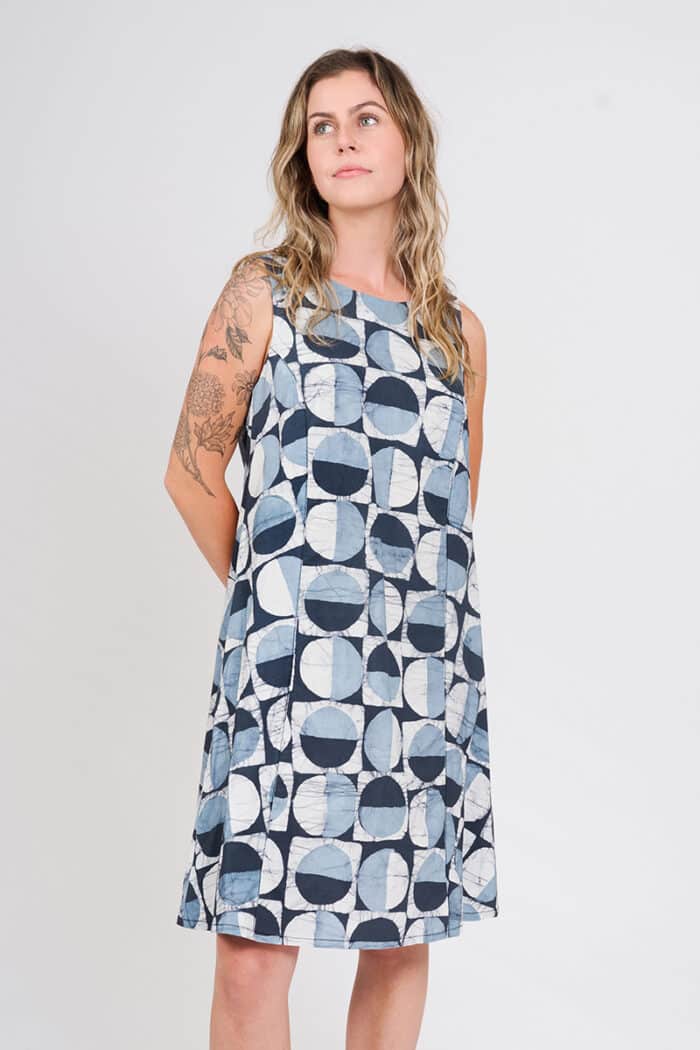 Boardwalk Dress: Mod Circles - Black-Organic