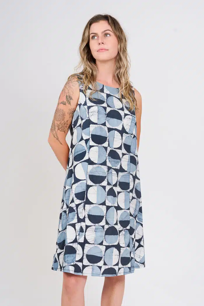 Boardwalk Dress: Mod Circles - Black-Organic