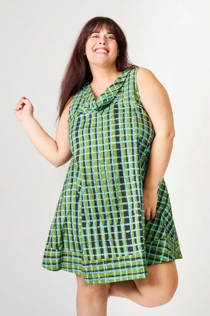 Eli Dress: Plaid - Olive-Organic