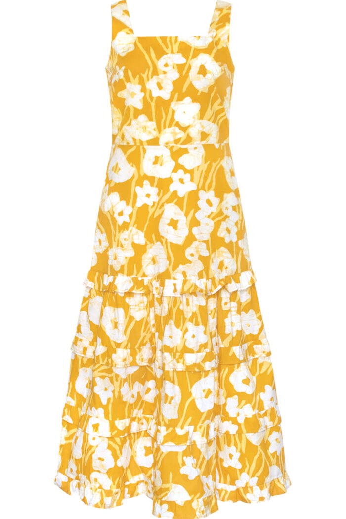 Riviera Dress: Painted Floral - Harvest Gold-Organic - Image 2