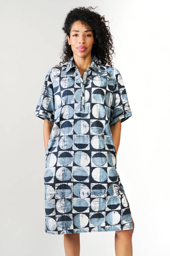 Tema Dress: Mod Circles - Black-Organic