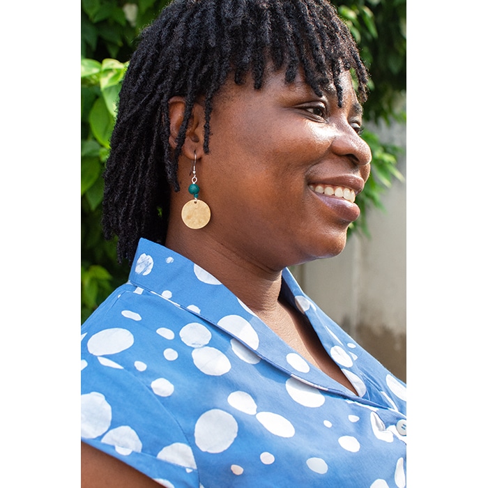 Coconut Dangle: Earrings - Teal - Image 2