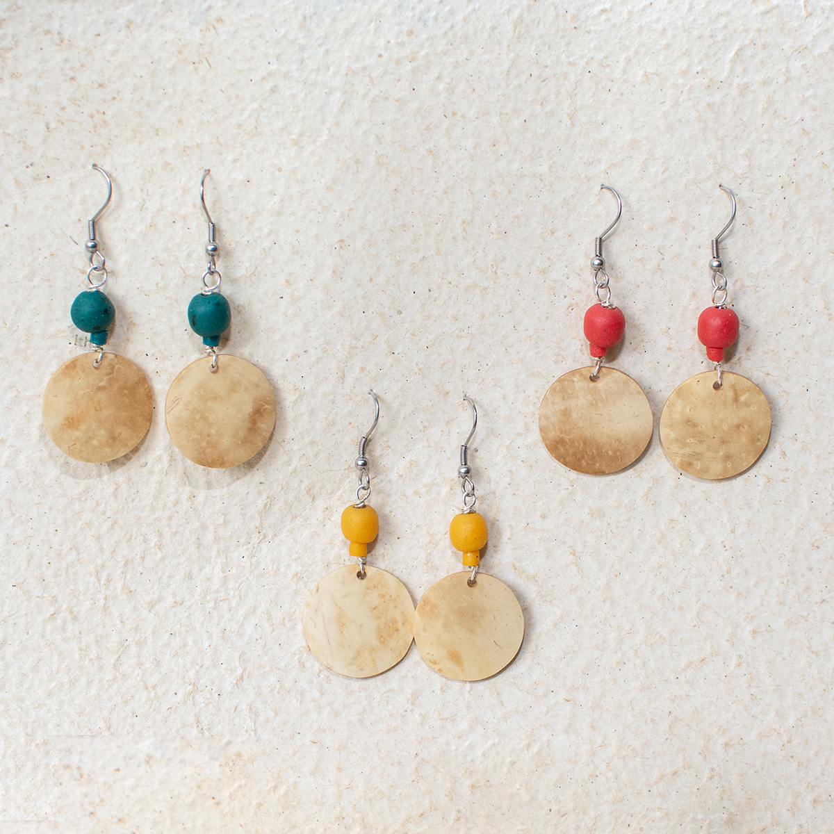 Coconut Dangle: Earrings - Teal - Image 3