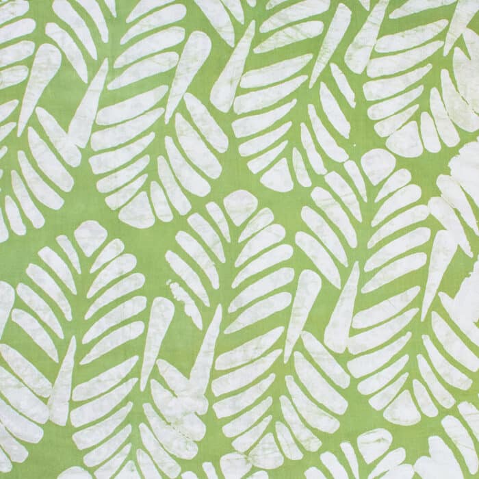 Batik Fabric: Deco Leaf - Olive-Organic