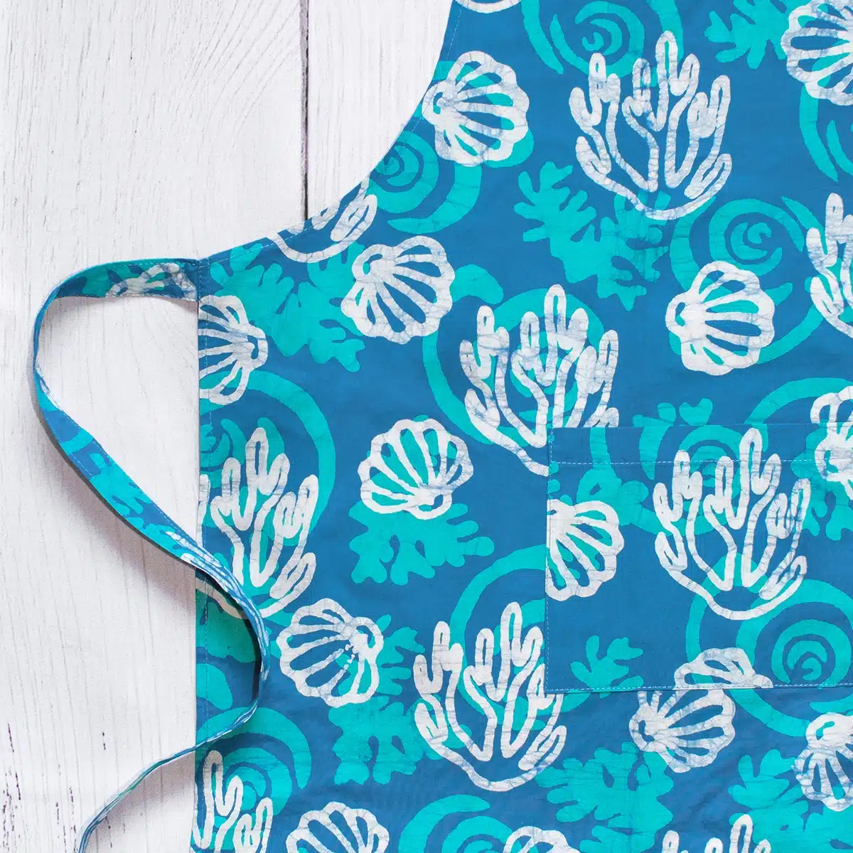 Apron Reversible: Coral - Teal-Organic - Image 2
