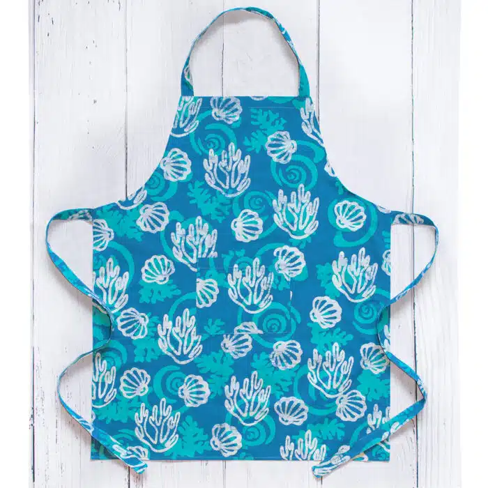 Apron Reversible: Coral - Teal-Organic