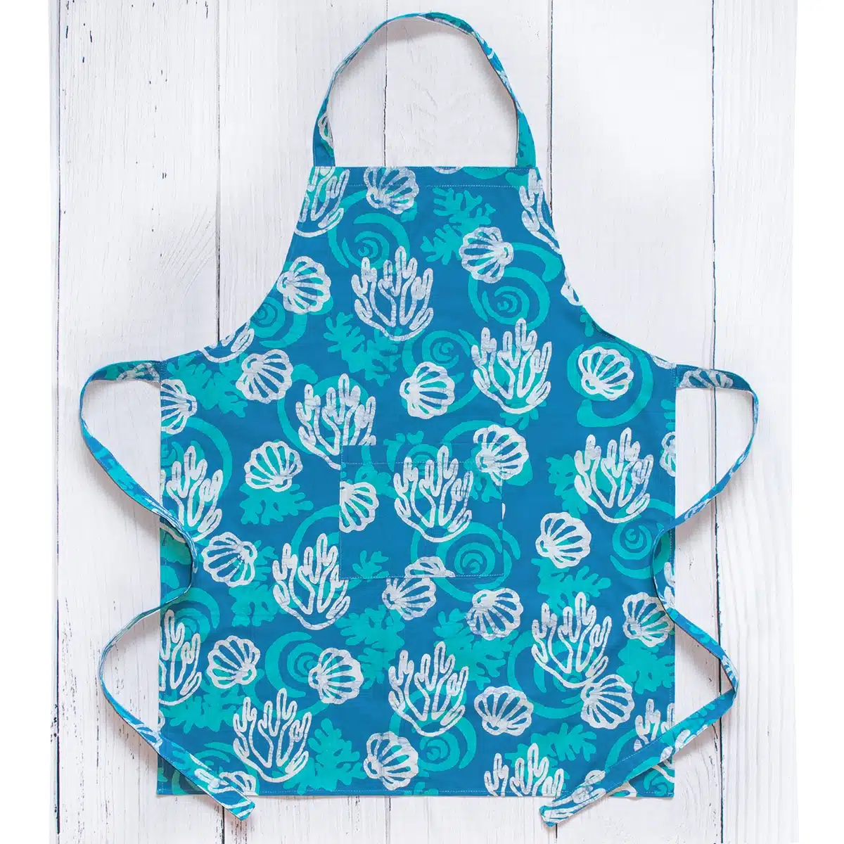Apron Reversible: Coral - Teal-Organic