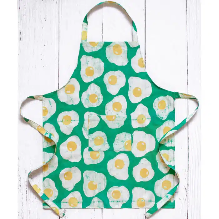 Apron Reversible: Eggs - Green-Organic
