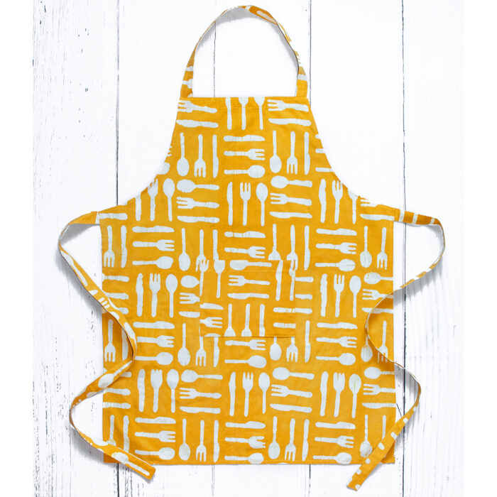 Apron Reversible: Silverware - Gold-Organic
