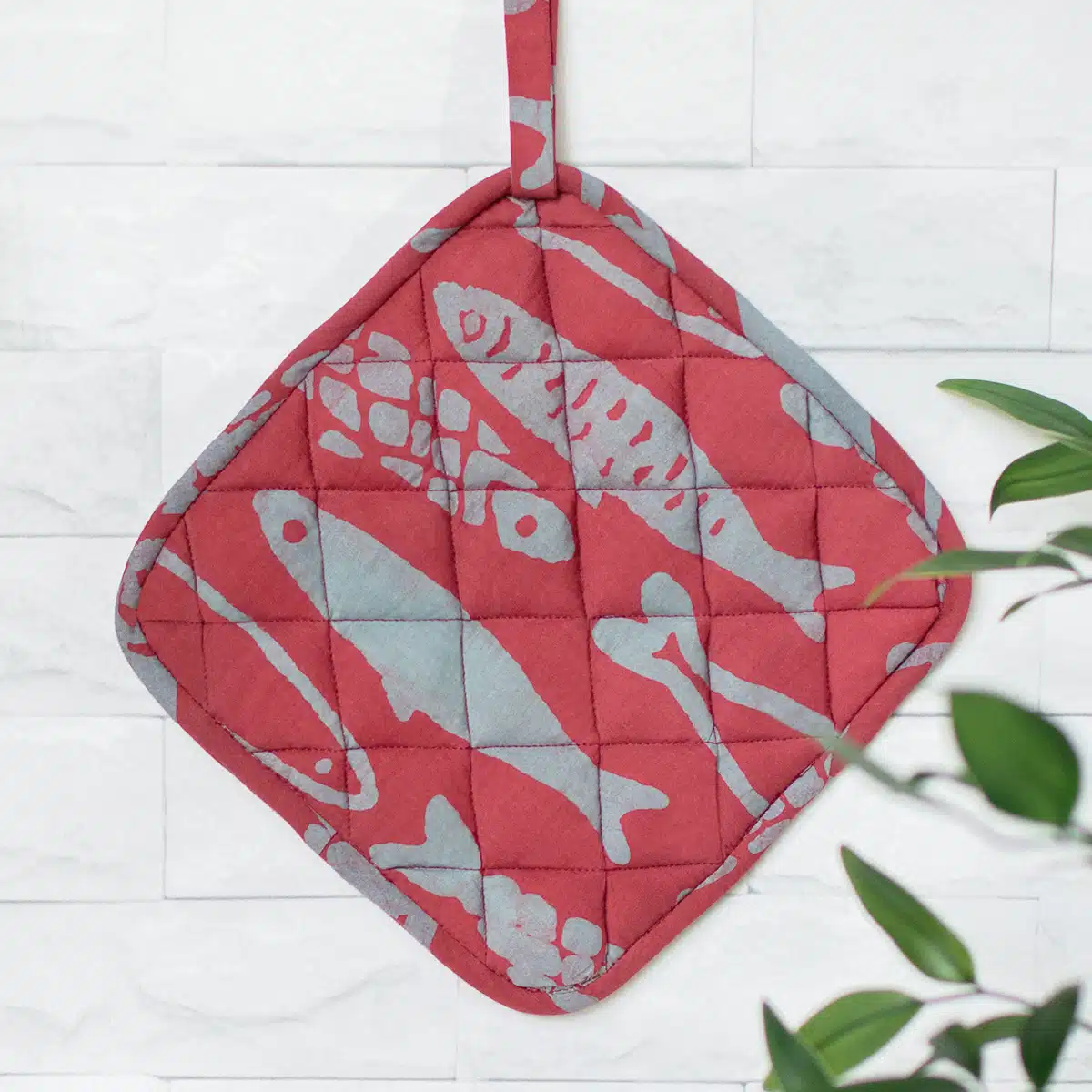 Pot Holder: Sardines - Brick-Organic