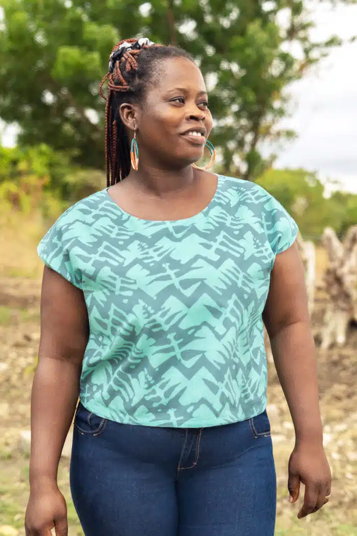 Boxy Blouse: Phoenix - Sea Glass-Organic