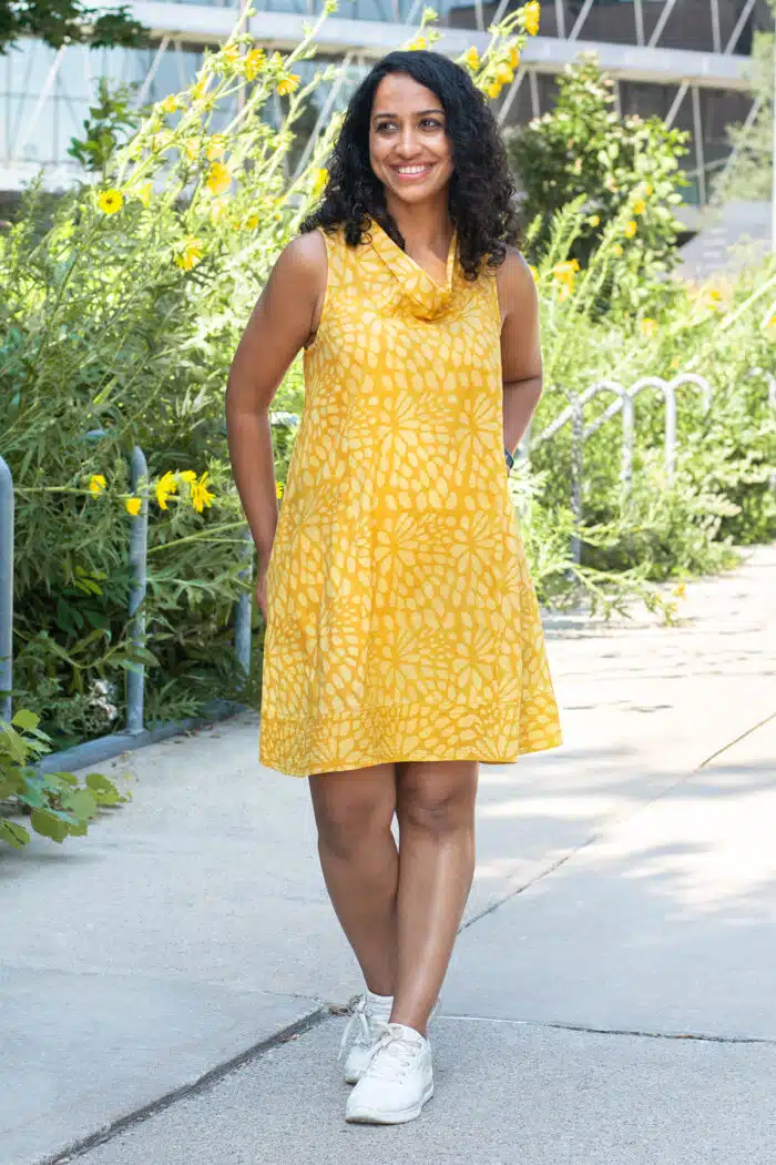 Eli Dress: Floral Burst - Gold-Organic