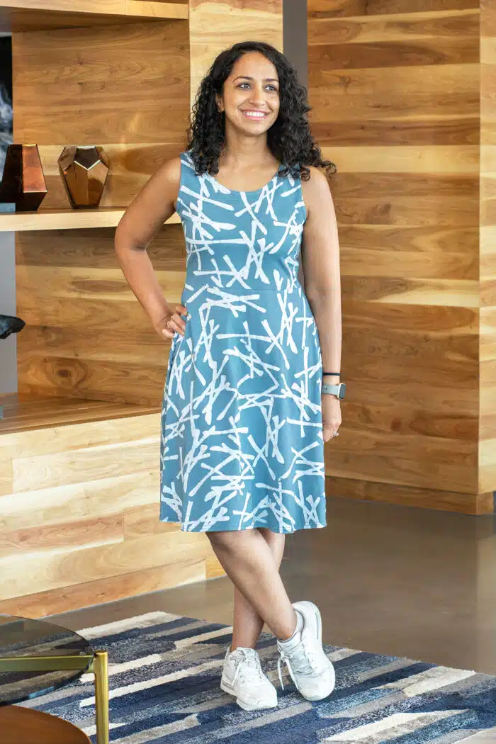 Knit Dress-Fit & Flare Adult: Crosshatch - Silver-Organic