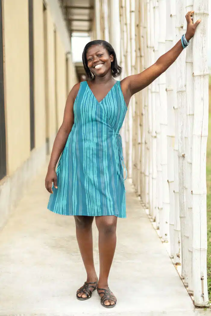 Knit Dress-Wrap: Reeds - Teal-Organic