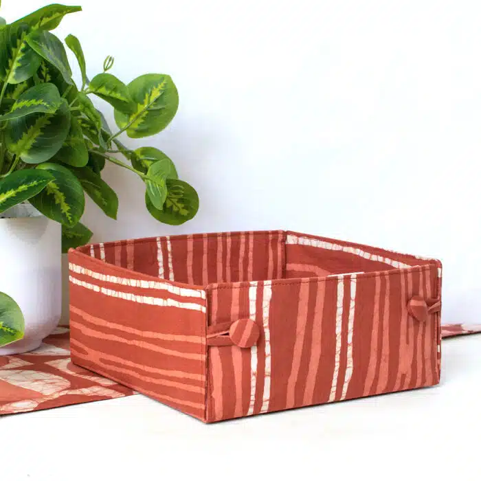 Button Basket: Reeds - Rust-Organic