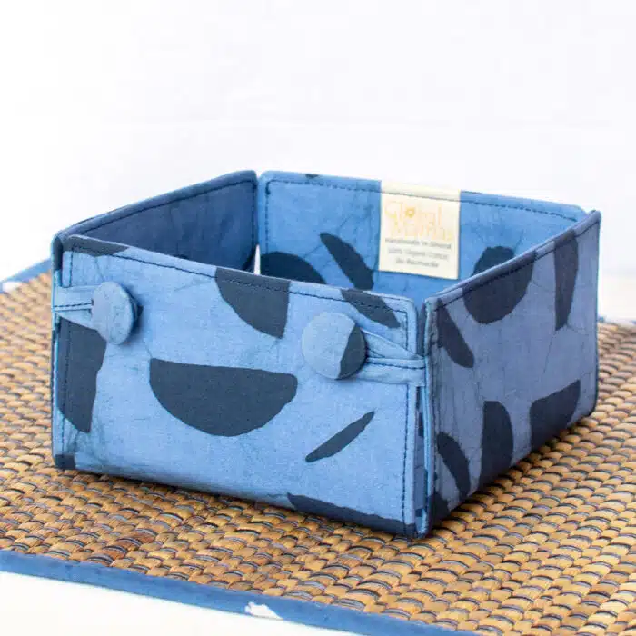 Button Basket Mini: Moons - Navy-Organic