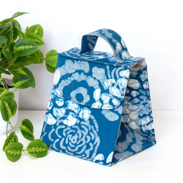Lunch Bag: Blooms - Indigo-Organic