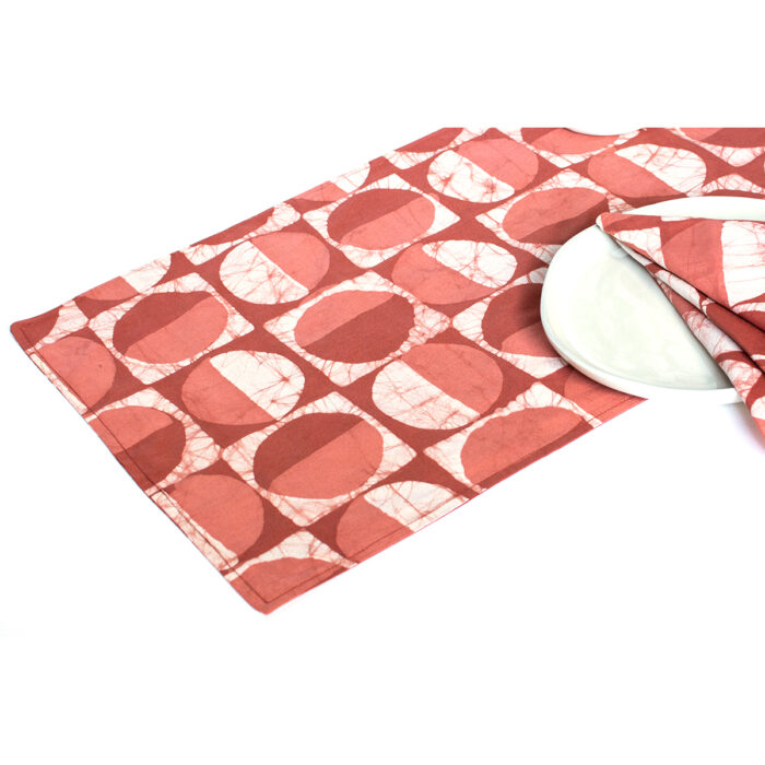 Table Runner-Long: Mod Circles - Rust-Organic