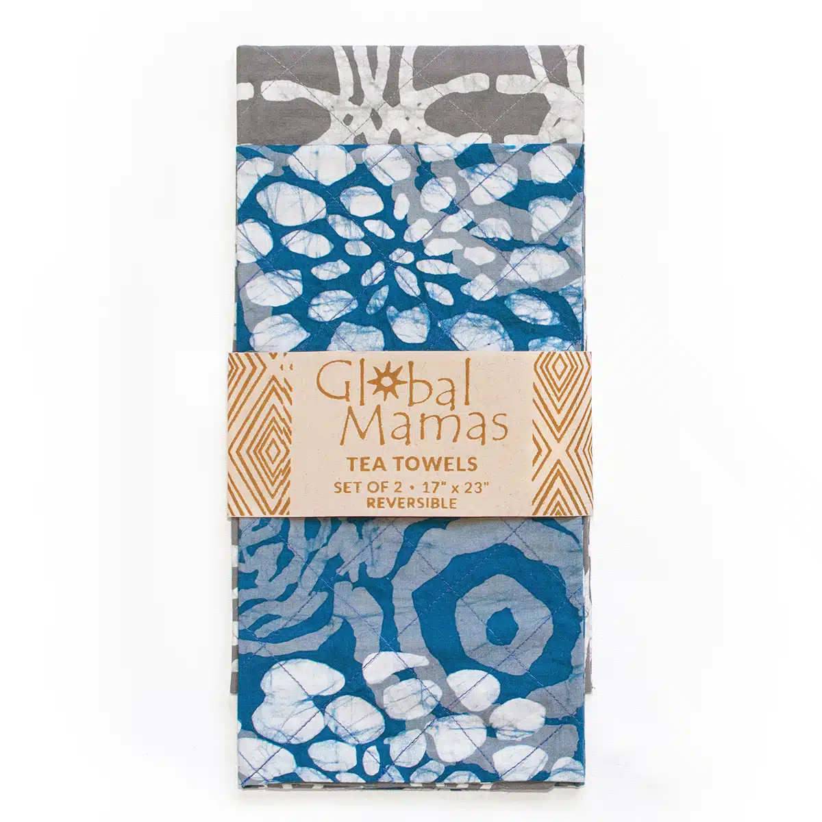 Tea Towels: Blooms - Indigo-Organic - Image 3