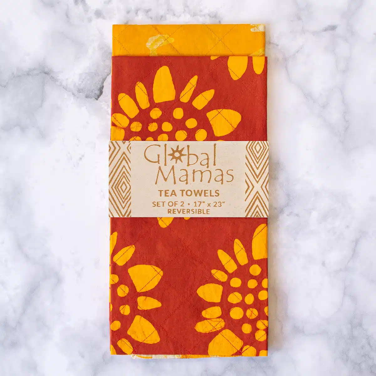 Tea Towels: Sunflower - Red-Organic - Image 3