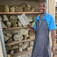 Global Mamas Batiking Workshop with array of batik stamp designs