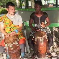 Drumming & Dancing Workshop at Global Mamas learning on Djembe drums